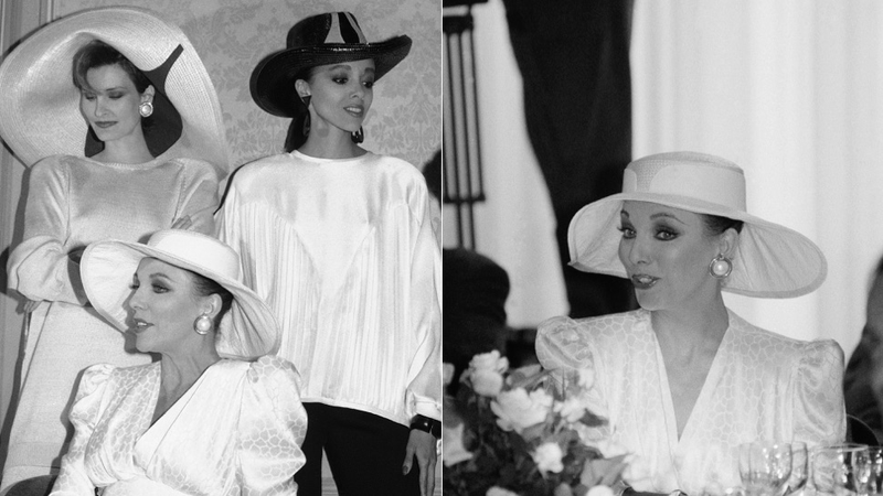 Illustration for article titled Once Upon a Time, Joan Collins Launched a Very '80s High-Fashion Hat CollectionÂ